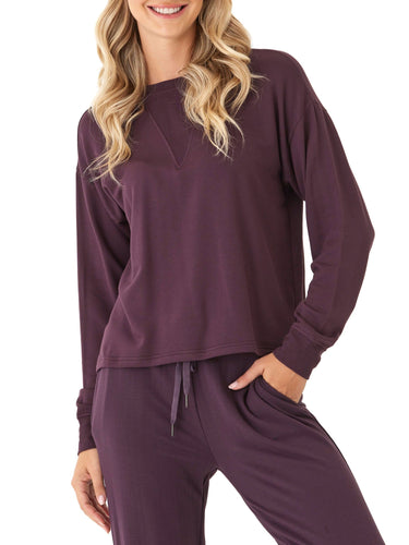 Darby Feather Fleece Panel Pullover Womens Tops Long Tee Threads 4 Thought