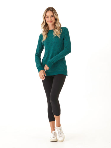 Ismene Rhythm Slub Snap Detail Long Sleeve Womens Tops Long Tee Threads 4 Thought