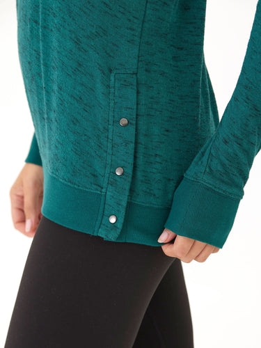 Ismene Rhythm Slub Snap Detail Long Sleeve Womens Tops Long Tee Threads 4 Thought
