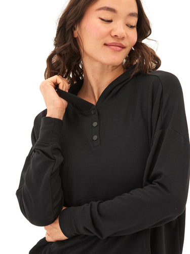 Diyanna Modal Terry Henley Hoodie Womens Outerwear Sweatshirt Threads 4 Thought