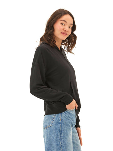 Diyanna Modal Terry Henley Hoodie Womens Outerwear Sweatshirt Threads 4 Thought