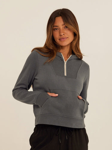 Tyra Triblend Fleece Quarter Zip Hoodie Womens Outerwear Sweatshirt Threads 4 Thought