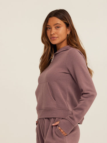 Tyra Triblend Fleece Quarter Zip Hoodie Womens Outerwear Sweatshirt Threads 4 Thought