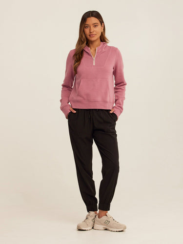 Tyra Triblend Fleece Quarter Zip Hoodie Womens Outerwear Sweatshirt Threads 4 Thought