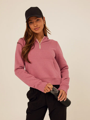 Tyra Triblend Fleece Quarter Zip Hoodie Womens Outerwear Sweatshirt Threads 4 Thought