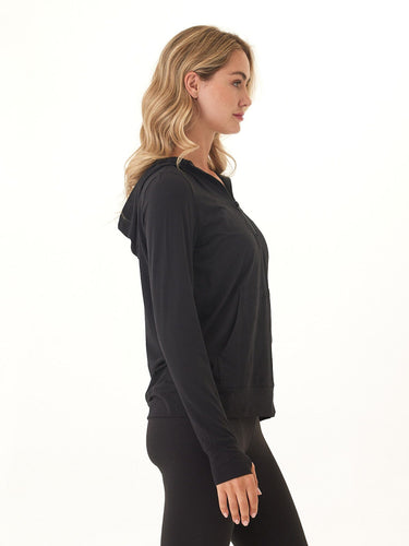 Gretchen Quarter Zip Luxe Jersey Hoodie Threads 4 Thought