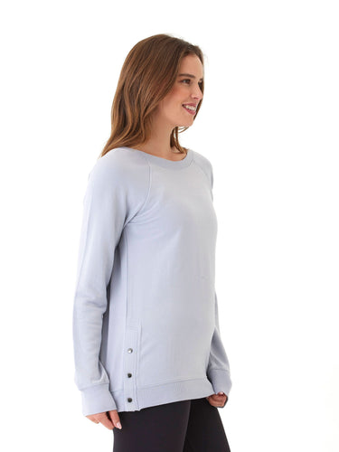 Roberta Feather Fleece Snap Button Sweatshirt Threads 4 Thought