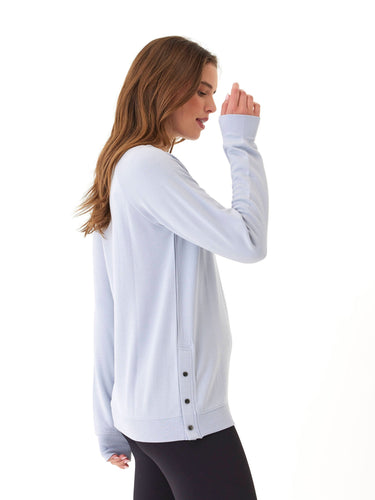 Roberta Feather Fleece Snap Button Sweatshirt Threads 4 Thought