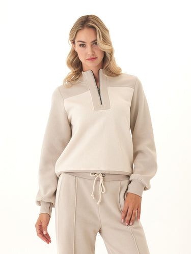 Kianna Triblend Fleece Colorblock Half Zip Pullover Threads 4 Thought