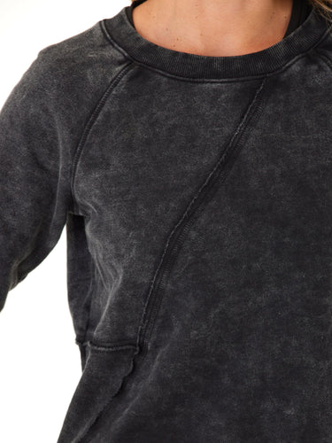 Ryssa Mineral Wash Terry Asymmetrical Pullover Womens Outerwear Sweatshirt Threads 4 Thought