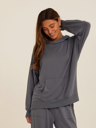 Sylvie Modal Terry Oversized Pullover Hoodie Womens Outerwear Sweatshirt Threads 4 Thought