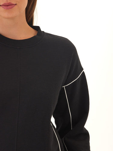 Kiesha Slub Terry Piping Detail Pullover Womens Outerwear Sweatshirt Threads 4 Thought