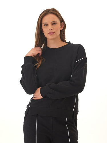 Kiesha Slub Terry Piping Detail Pullover Womens Outerwear Sweatshirt Threads 4 Thought