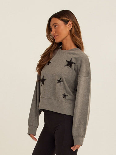 Naia Cotton Blend Terry Patchwork Pullover Womens Outerwear Sweatshirt Threads 4 Thought