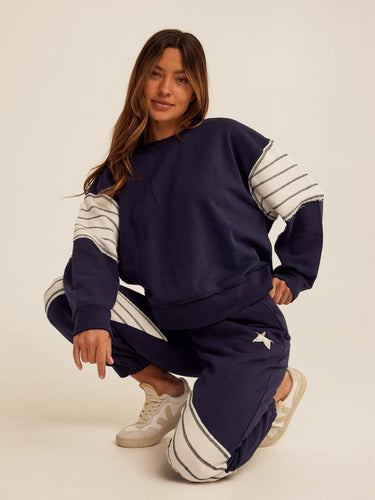 Eulalie Cotton Terry Patchwork Jogger Womens Bottoms Sweatpants Threads 4 Thought