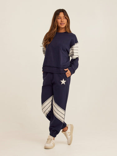 Eulalie Cotton Terry Patchwork Jogger Womens Bottoms Sweatpants Threads 4 Thought