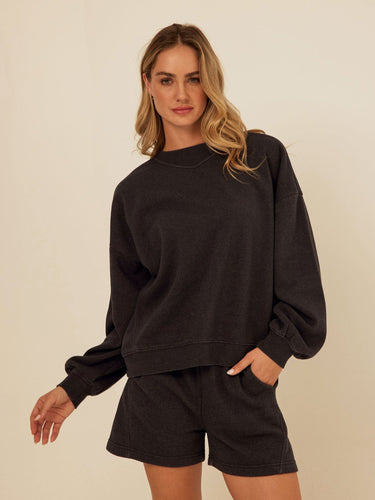 Kaitlyn Mineral Wash Fleece Sweatshirt Womens Outerwear Sweatshirt Threads 4 Thought