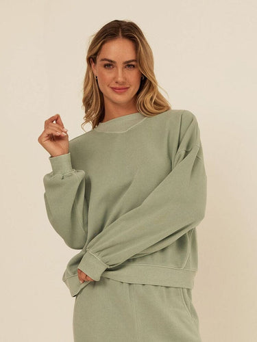 Kaitlyn Mineral Wash Fleece Sweatshirt Womens Outerwear Sweatshirt Threads 4 Thought