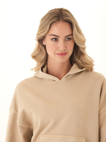 Tanya Mineral Wash Cotton Terry Pullover Hoodie Womens Outerwear Sweatshirt Threads 4 Thought