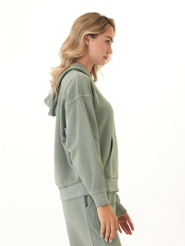 Tanya Mineral Wash Cotton Terry Pullover Hoodie Womens Outerwear Sweatshirt Threads 4 Thought