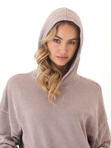 Tanya Mineral Wash Cotton Terry Pullover Hoodie Womens Outerwear Sweatshirt Threads 4 Thought