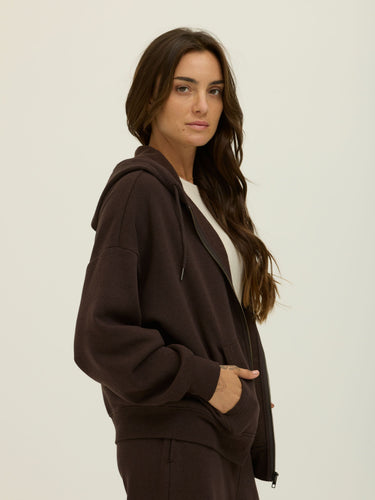 Corissa Triblend Fleece Zip Hoodie Womens Outerwear Sweatshirt Threads 4 Thought