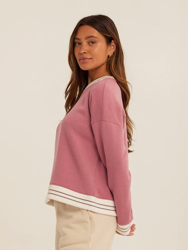 Jahmeera Triblend Fleece Collegiate Pullover Womens Outerwear Sweatshirt Threads 4 Thought