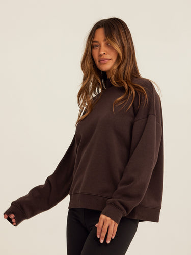 Karlie Triblend Fleece Mock Neck Pullover Womens Outerwear Sweatshirt Threads 4 Thought
