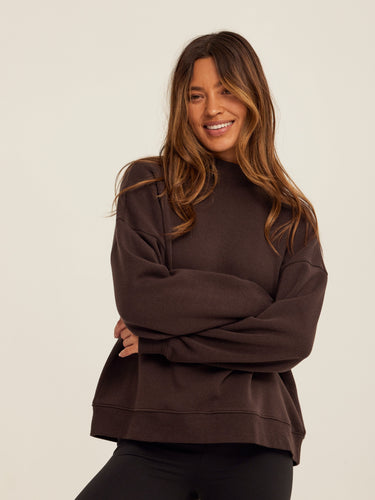 Karlie Triblend Fleece Mock Neck Pullover Womens Outerwear Sweatshirt Threads 4 Thought