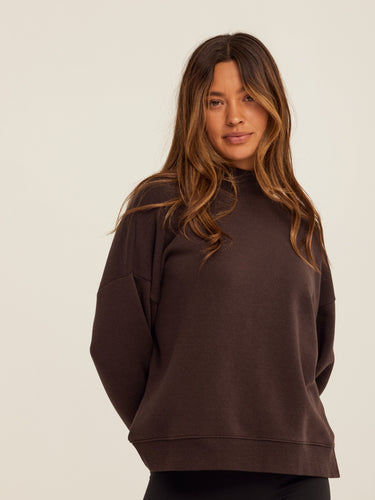 Karlie Triblend Fleece Mock Neck Pullover Womens Outerwear Sweatshirt Threads 4 Thought