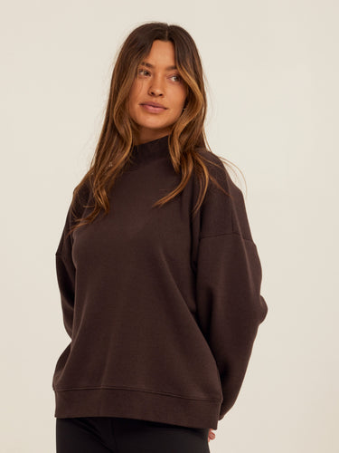 Karlie Triblend Fleece Mock Neck Pullover Womens Outerwear Sweatshirt Threads 4 Thought