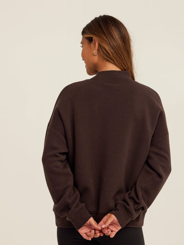 Karlie Triblend Fleece Mock Neck Pullover Womens Outerwear Sweatshirt Threads 4 Thought