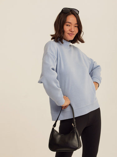 Karlie Triblend Fleece Mock Neck Pullover Womens Outerwear Sweatshirt Threads 4 Thought