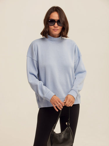 Karlie Triblend Fleece Mock Neck Pullover Womens Outerwear Sweatshirt Threads 4 Thought