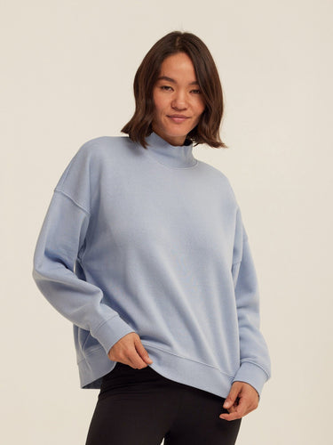Karlie Triblend Fleece Mock Neck Pullover Womens Outerwear Sweatshirt Threads 4 Thought