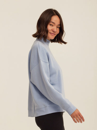 Karlie Triblend Fleece Mock Neck Pullover Womens Outerwear Sweatshirt Threads 4 Thought