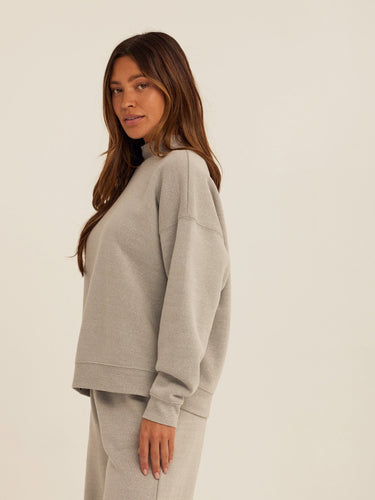 Karlie Triblend Fleece Mock Neck Pullover Womens Outerwear Sweatshirt Threads 4 Thought