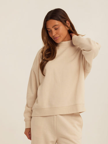 Karlie Triblend Fleece Mock Neck Pullover Womens Outerwear Sweatshirt Threads 4 Thought