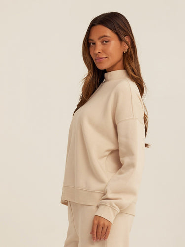 Karlie Triblend Fleece Mock Neck Pullover Womens Outerwear Sweatshirt Threads 4 Thought