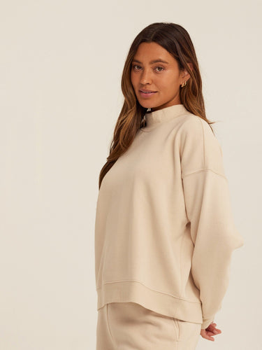 Karlie Triblend Fleece Mock Neck Pullover Womens Outerwear Sweatshirt Threads 4 Thought
