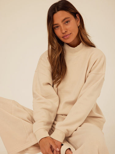 Karlie Triblend Fleece Mock Neck Pullover Womens Outerwear Sweatshirt Threads 4 Thought