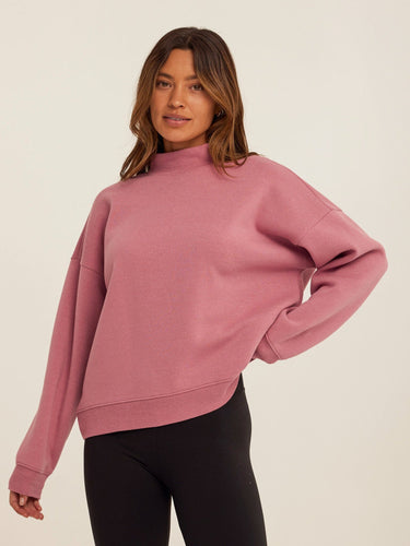 Karlie Triblend Fleece Mock Neck Pullover Womens Outerwear Sweatshirt Threads 4 Thought