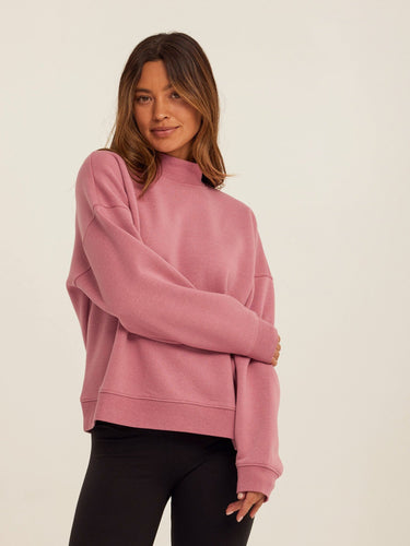 Karlie Triblend Fleece Mock Neck Pullover Womens Outerwear Sweatshirt Threads 4 Thought