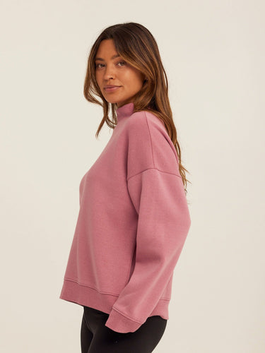 Karlie Triblend Fleece Mock Neck Pullover Womens Outerwear Sweatshirt Threads 4 Thought