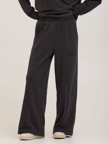 Sigourney Mineral Wash Fleece Wide Leg Pant Womens Bottoms Pants Threads 4 Thought
