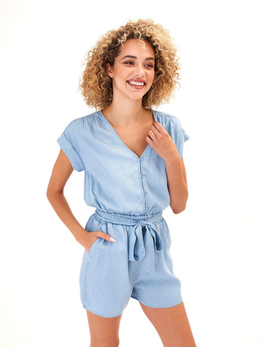 Finnsley Chambray Romper Womens Rompers Threads 4 Thought