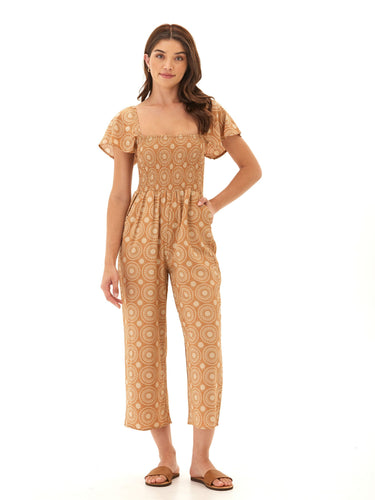 Lucille Medallion Print Woven Jumpsuit Womens Rompers Threads 4 Thought