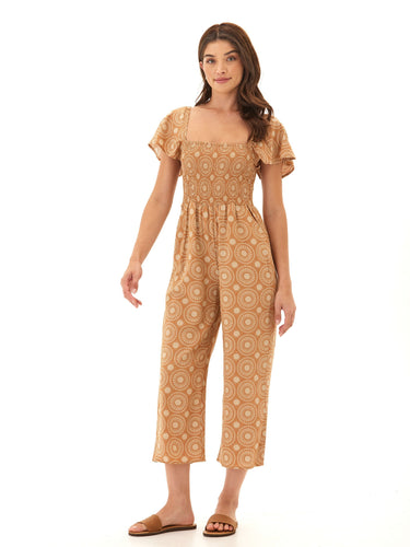 Lucille Medallion Print Woven Jumpsuit Womens Rompers Threads 4 Thought