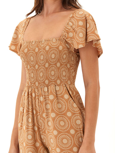 Lucille Medallion Print Woven Jumpsuit Womens Rompers Threads 4 Thought