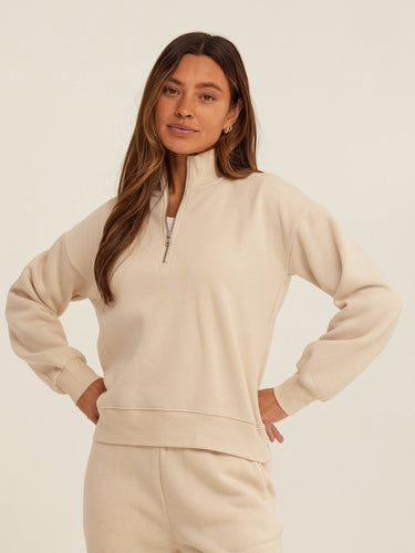 Constance Triblend Fleece Half Zip Pullover Womens Outerwear Sweatshirt Threads 4 Thought